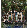 thumbnail image 3 of Shutters Duvet Cover Set, Wooden House with Shutter at Windows Fence Flower Trees Blooms Dream Art, Decorative 2 Piece Bedding Set with 1 Pillow Shams, Twin Size, Red Green Brown, by Ambesonne, 3 of 3