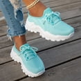 thumbnail image 4 of HTHLVMD Lightweight Walking Sneakers for Women, Women's Casual Platform Sneakers, Women's Mesh Orthopedic Running Walking Sneakers Lightweight Breathable Lace Up Tennis Sneakers, Light Blue 9, 4 of 4