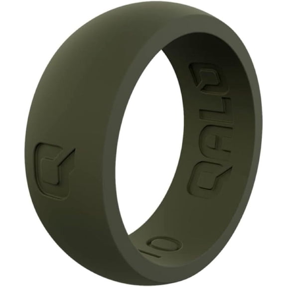 QALO Men's Silver Classic Silicone Ring – Durable Wedding Bands with Flexible Comfortable Fit – Skin-Friendly and Lightweight Design – Size 09