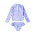 thumbnail image 2 of IEFIEL 2Pcs Kids Girls Fish Scales Print Swimsuit Long Sleeve Cartoon Horse Print Tops and Briefs Set, 2 of 7