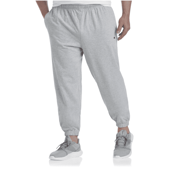Champion Men's Big & Tall Jersey Pants, Heather Grey, Size LT