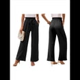 thumbnail image 3 of Pantalones de Salón Anchos para Mujer con Bolsillos, Cintura Alta, Ajustables, con Nudo y Holgados. Negro XL, 3 of 7