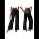 thumbnail image 3 of Pantalones de Salón Anchos para Mujer con Bolsillos, Cintura Alta, Ajustables, con Nudo y Holgados. Negro XXL, 3 of 7