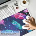 thumbnail image 4 of Long Mouse Pads for Desk,Neon Feather with Dots Pattern Desk Mats on Top Of Desks, Desk Mouse Pad Extra Large with 3mm Non-Slip Base and Stitched Edge for Gaming,Office,Work,Home 31.5"x15.7", 4 of 6