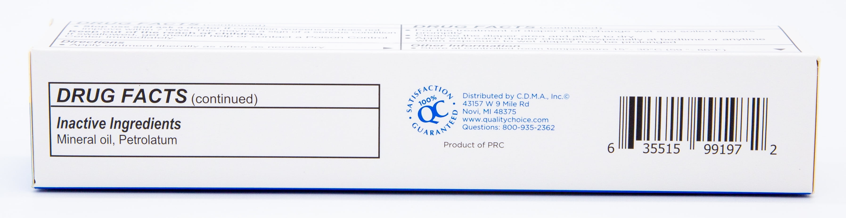 2 Pack Quality Choice Zinc Oxide Ointment Skin Protectant 2oz Each