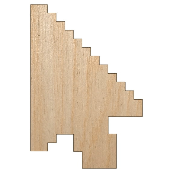 Digital Mouse Arrow Pointer Icon Wood Shape Unfinished Piece Cutout Craft DIY Projects - 4.70 Inch Size - 1/8 Inch Thick