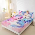 thumbnail image 4 of Manfei Kawaii Salamander Full Size Sheets 4-Piece for Preppy Child,Cartoon Animal Breathable Bed Sheets,Pink Blue Lightweight Sheet Sets,Microfiber Bedroom Decor, 4 of 7