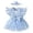 Blue, variant on Baby Girls' Mesh & Ribbed Crawling Suit with 3D Applique Summer Fly Sleeve Romper for Toddler 24 Months Pants 3-6 Months