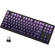 ATTACK SHARK M87 80% Wireless Gaming Keyboard,87 Keys TKL Mechanical Feeling SA PBT Keyboard, Bluetooth 5.0/2.4Ghz Dual Mode Pc Gaming Keyboards for Silent Office/Gaming(Purple)