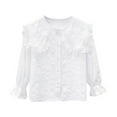thumbnail image 2 of ATOGUTA T Shirts for Girls Button Down Shirts Long Sleeve Kids Casual Blouse Fall Winter Tops T-Shirt White, Size 3T-15, 2 of 5