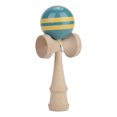 thumbnail image 2 of Juguete de malabarismo con rayas verdes y amarillas para un juego hábil Kendama tradicional japonés, 2 of 8