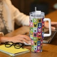 thumbnail image 6 of Pofeuu Colorful Bulldog Print 40oz Ice Bully With Handle And Straw Stainless Steel Vacuum Insulated Cup And 2 In 1 Straw Lid, 6 of 8