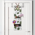 thumbnail image 2 of Leaves Hanging Pocket Organizer, Silhouettes of Nature Themed Simplistic Flitting Leaf Garden Art Composition, Printed Polyester Storage Bag with Pockets, 9" x 27", Green and White, 2 of 2