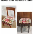 thumbnail image 6 of Dining Room Chair Seat Covers Set of 4, Vintage Merry Christmas Gingerbread Man Removable Stretch Chair Seat Cushion Slipcovers Protector for Holiday Party Festival Decoration Beige Red, 6 of 6