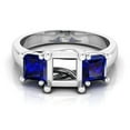 thumbnail image 2 of Dazzlingrock Collection 1.40 Carat (ctw) 14K Princess Blue Sapphire Semi Mount Bridal Engagement Ring, White Gold, Size 5, 2 of 4