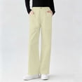 thumbnail image 6 of HAPIMO Girls Kids Multi Color Drapey Wide Leg Pants Elastic Waist Casual Trousers for Daily Wear Yellow 7 Years, 6 of 7