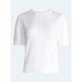 thumbnail image 6 of Free Assembly Women’s and Women's Plus Pointelle Sweater with Puff Sleeves, Sizes XS-4X, 6 of 6