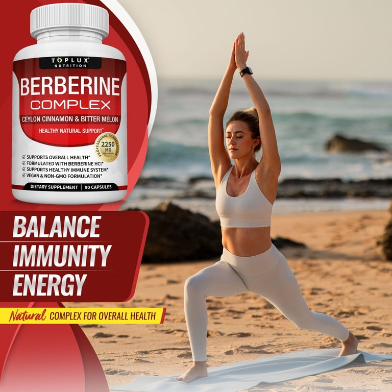 Toplux Berberine 2250mg with Ceylon Cinnamon & Bitter Melon - Walmart.com