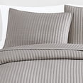 thumbnail image 2 of Benjara Aria Elegant 3 Piece King Size Microfiber Quilt with Matching Shams, Beige, 2 of 6