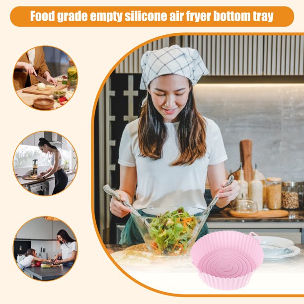 Air Fryer Liner Mat Silicona Horno Pizza Molde para hornear Pasteles (7.5 pulgadas rosa) Ehuebsd Libre de BPA