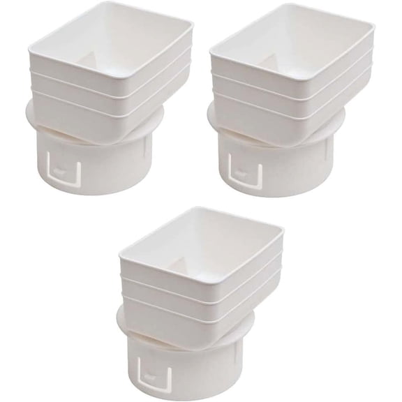 Plastic Universal Downspout to Drain Tile Adapter (2X3X3 CASE(6), WHITE)