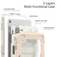 thumbnail image 6 of Case for iPad Pro 11 Inch 2022/2021/2020/2018 4th/3rd/2nd/1st Gen with Screen Protector, 360 Degree Rotating Kickstand Hand Strap Shockproof Cover with Shoulder Strap, Cream Rose Gold, 6 of 7