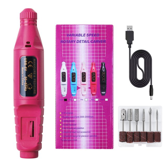 Kit Pulidor De Esmeril Para Cuidado De Uñas eléctrico profesional Moreka Rojo
