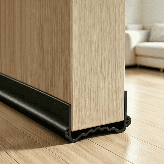 Silicone Door Draft Stopper, 39.4in Upgraded Slide-on Under Door Seal Blocker, Under Door Sweep Weather Stripping