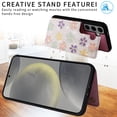 thumbnail image 3 of Allytechgroup for Samsung Galaxy S25 Case with Card Holder, Stylish Flower with Glitter Bling Rhinestone Stand Shockproof Slim Fit Bumper Wallet Case for Samsung Galaxy S25, Floret, 3 of 9