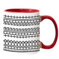 thumbnail image 1 of CHENMEI "Creative White Ceramic Coffee Mug with Black Pattern and Available In Seven Colors for Stylish Sipping Experience", 1 of 6