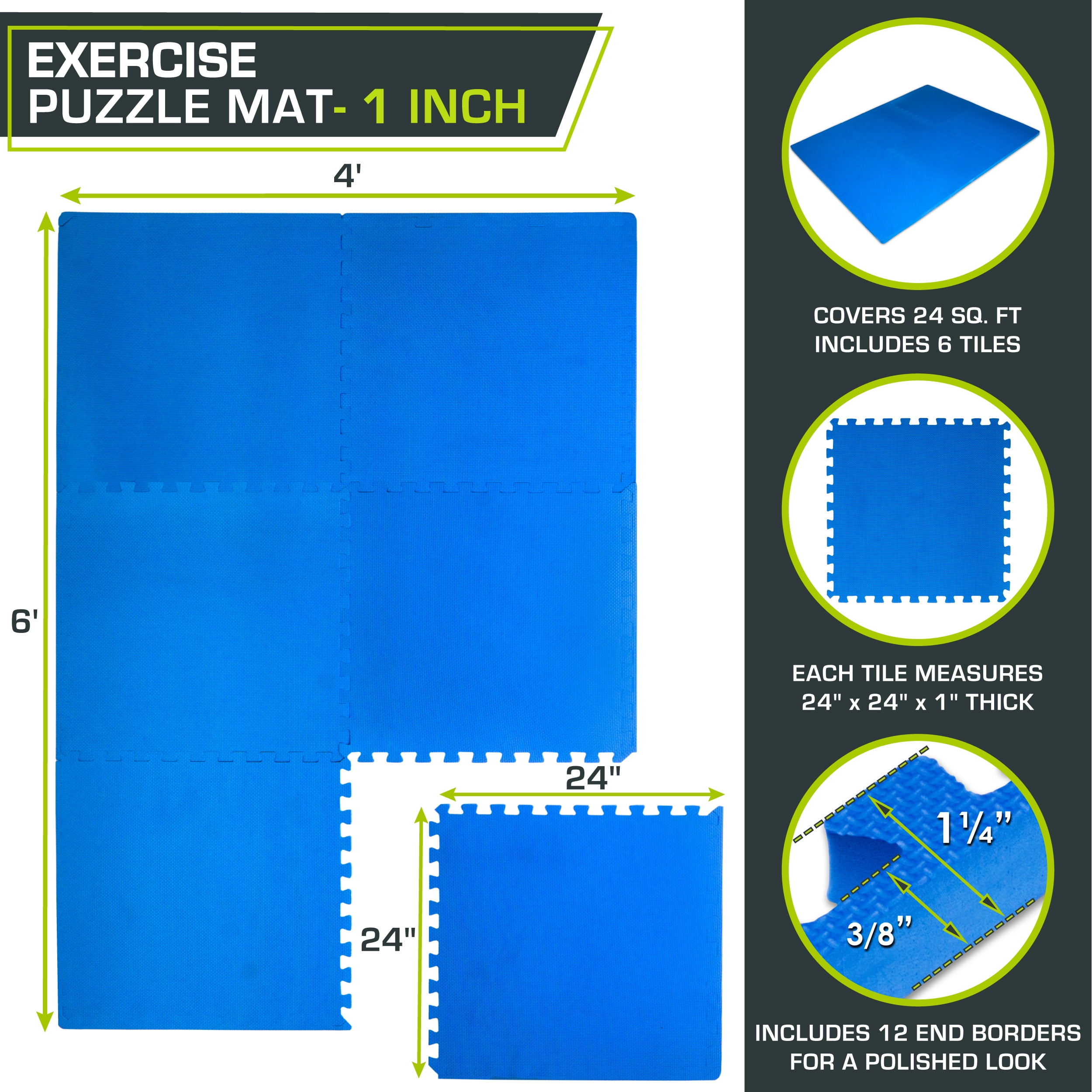 ProsourceFit Extra Thick Puzzle Exercise Mat 3/4 or 1 Inch - Bed Bath &  Beyond - 21587890
