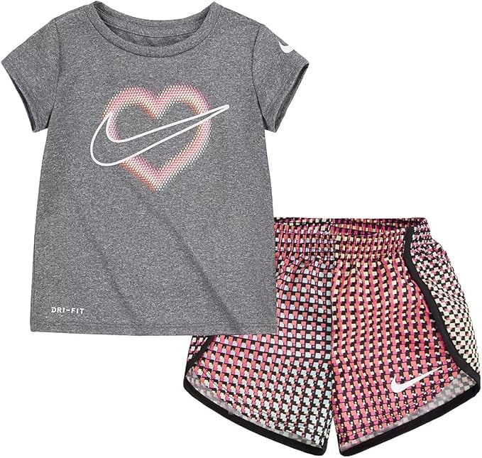 pink and gray nike outfit