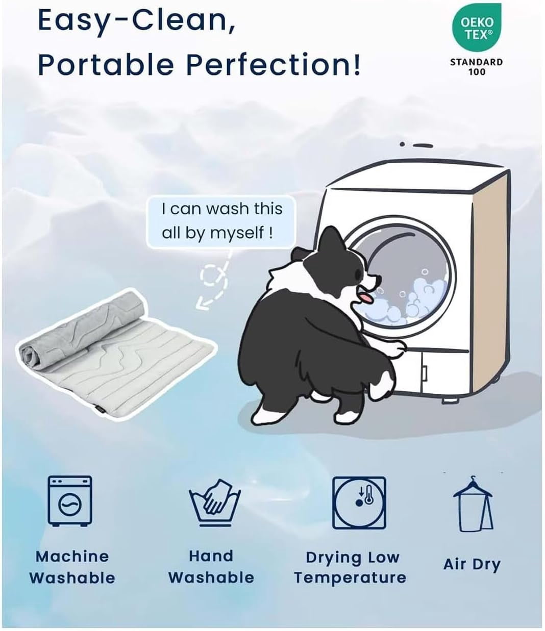 Kobolaf Dog Cooling Mat – Instant Self-Cooling Pet Pad, Foldable & Travel-Friendly, Durable Chew-Resistant Cooling Bed for Dogs & Cats