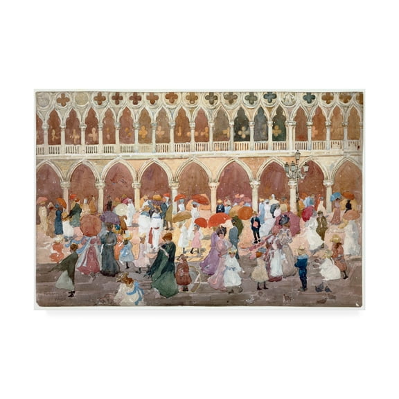 Trademark Fine Art 'Sunlight on the Piazza' Canvas Art by Maurice Prendergast