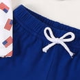 thumbnail image 4 of Toddler Baby 4th of July Outfit Boy Letter Flag Embroidery T-Shirt Top and Shorts Set 2 Piece July Fourth Clothes Set,Blue, 4 of 6