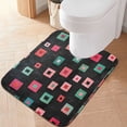 thumbnail image 2 of Yayeee Bath Rugs for Bathroom Floor Set of 2 Non Slip Fluffy Soft Absorbent Mat, Red Block Pattern, 2 of 7