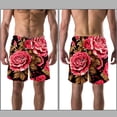 thumbnail image 3 of luoweisi Men's Beach Shorts Quick Dry Swim Trunks with Mesh Lining Rose L, 3 of 5