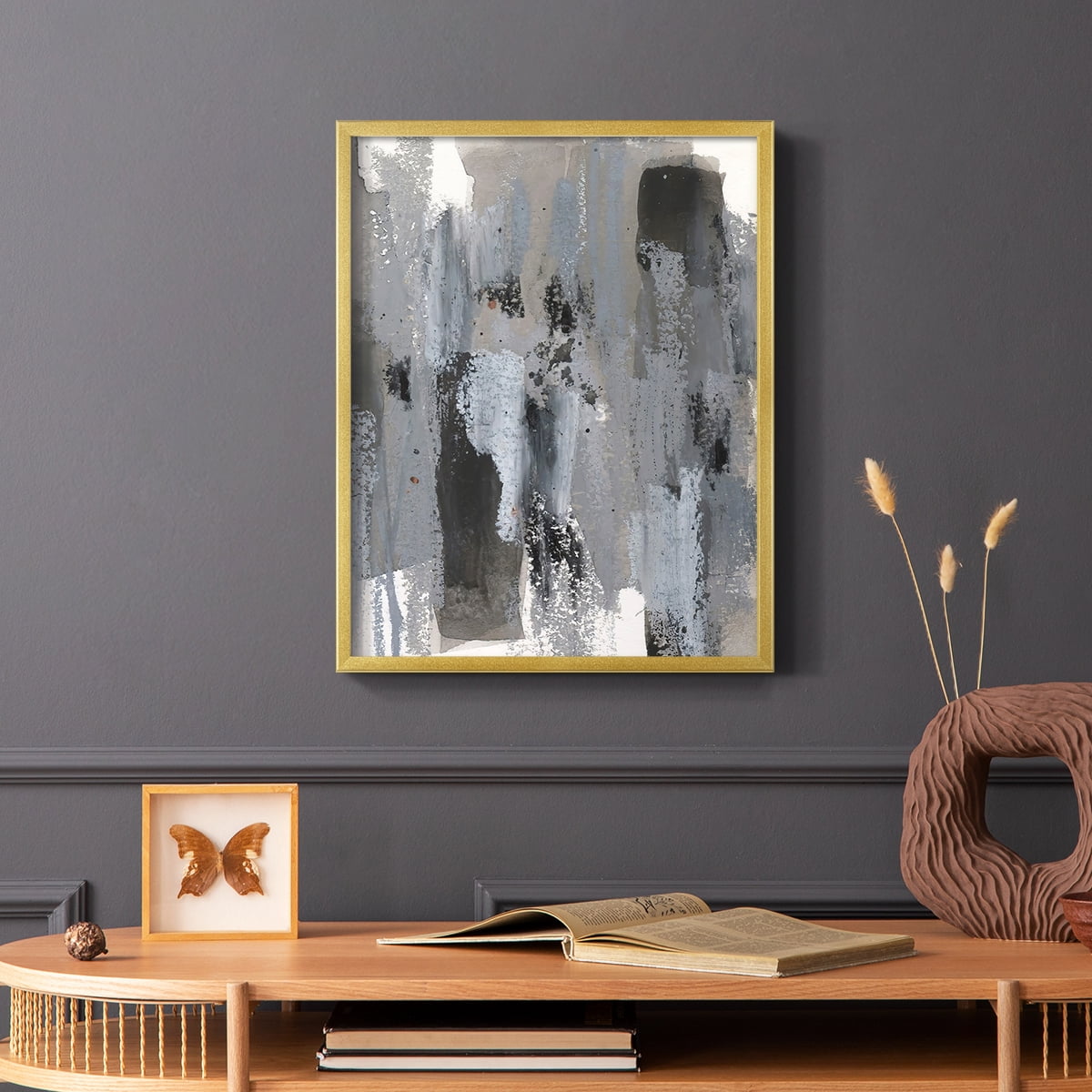 Loft Pastel IV Framed Print in Gold Solid Wood Framed Print No Nail Hanging