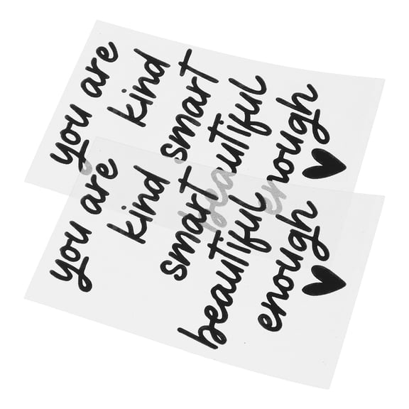 2 Sheets English Inspiration Mirror Stickers for Bathroom Affirmations Vinyl Decal