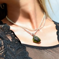 Moldavite Pendant 925 Sterling Silver AAA  Quality Natural Czech Moldavite Rough Healing Gemstone Handmade Pendants
