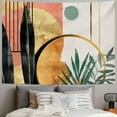 thumbnail image 2 of ONETECH Mid Century Abstract Tapestry Boho Tropical Leaves Modern Arch Geometric Minimalist Simple Plant Botanical Nature Wall Hanging Aesthetic Home Decor Art for Living Room Bedroom Dorm, 2 of 6