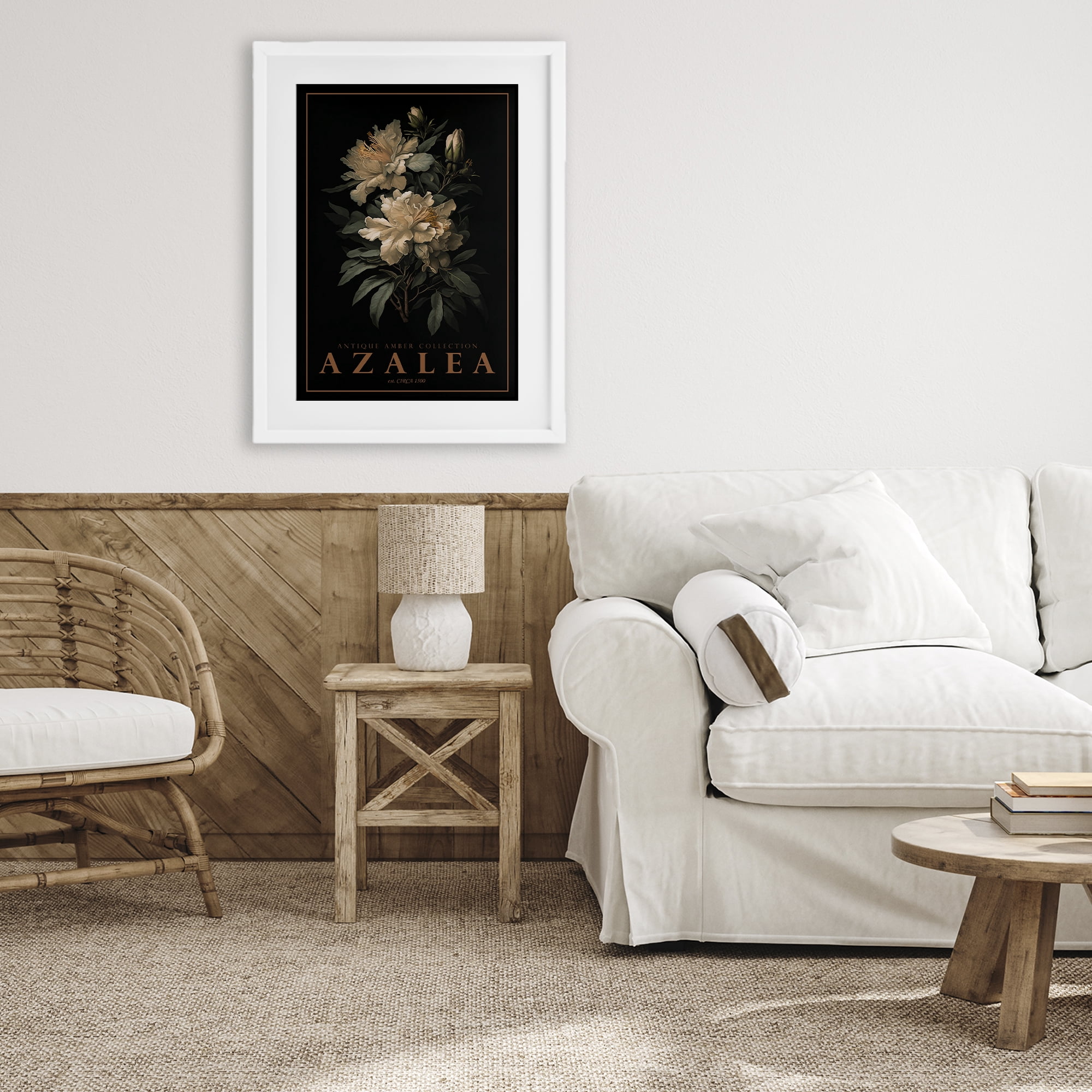 Stupell Industries Antique Azalea Light White Framed Print Under Glass, design by Chris Giampietro