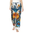 thumbnail image 1 of Fotbe Spring Butterfly Flowers Pantalones de Pijama para Mujer, Pantalones de Dormir, Pantalones Pj con Cordón y Bolsillos-Medium, 1 of 6