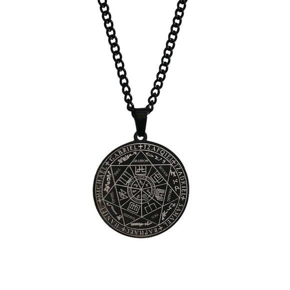 Dvkptbk A Necklace 31mm Hexagram Round Alloy Three Color Necklace Home Decor