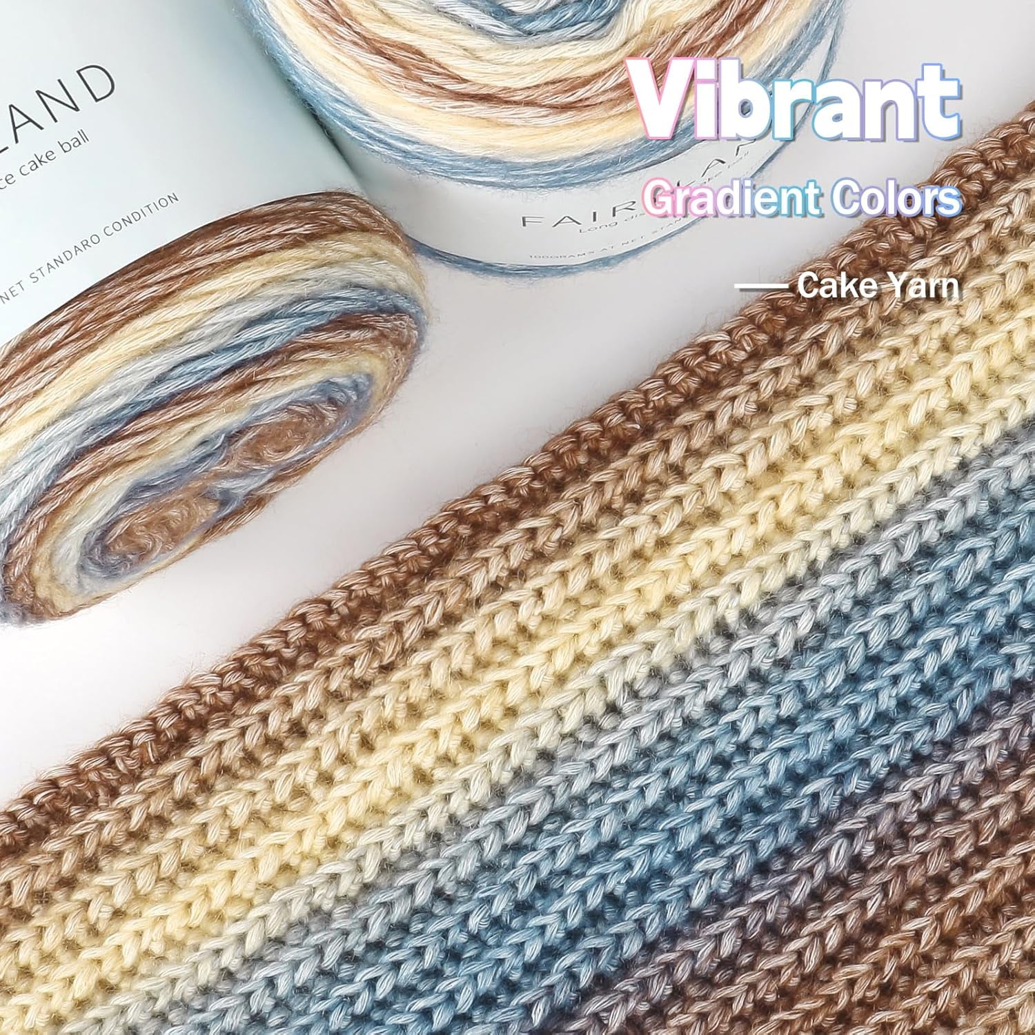 Ombré Flower Yarn for Crocheting Knitting-Gradient Cake Yarn-4x100g 60% Cotton 30% Acrylic 10% Wool-Perfect for Scarves, Shawls, Blankets, and Garments That Stand Out with Style(A)
