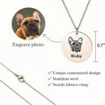 thumbnail image 3 of Personalized Pet Memorial Necklace - Handmade Engraved Round Photo Pendant, Custom Pet Portrait Jewelry Gift for Dog Cat Lovers, Memorial Keepsake for Pet Parents, Dog Moms & Dads, 3 of 8