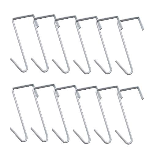 12 Pack White Smart Over The Door Hook,2 Side Metal Z Hooks,S Hooks for