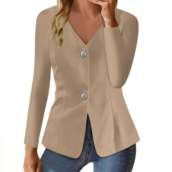 ShiShine Women's Casual Stretchy Blazer,Lightweight Slim Fit Jackets Long Sleeve Business Suit with Pockets