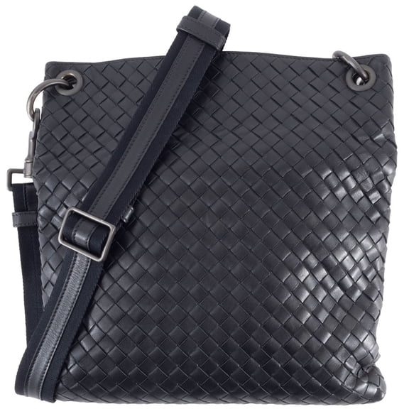 Pre-Owned Bottega Veneta Intrecciato Shoulder Bag 172736 Leather Black Women's Sacoche BOTTEGA...