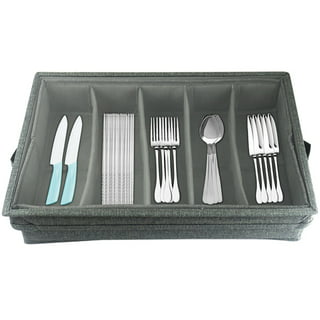 Flatware Storage Case Silverware Box Organizer for Cutlery Flatware Utensils